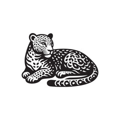 Leopard Icon Design - Isolated Symbol of Courage and Hunter.
