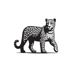 Leopard Symbol Icon - Courageous Hunter, Vector Illustration.