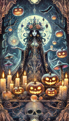 Fototapeta premium The Enchantress of Pumpkins (Halloween Edition)