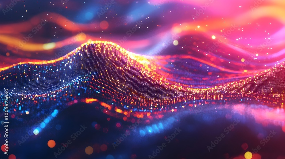 Poster holographic business report showcasing digital data streams futuristic corporate design and an abstr