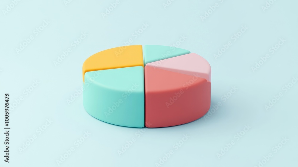 Aufkleber a colorful 3d pie chart model representing data segments.