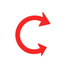 Circular red arrows forming a loop, isolated on transparent background, Generative AI