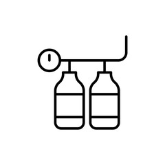 Welding gas outline icons, minimalist vector illustration ,simple transparent graphic element .Isolated on white background