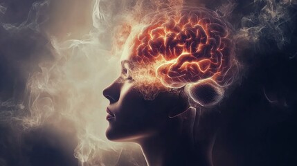 Human Brain Abstract Art: Mind, Thought, and Imagination
