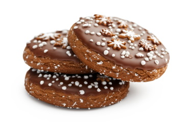 Lebkuchen, Weihnachtsgebäck isoliert auf weißem Hintergrund, erstellt mit generativer KI