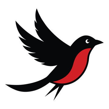 recommend clip art: Solid color Nightingale animal vector design