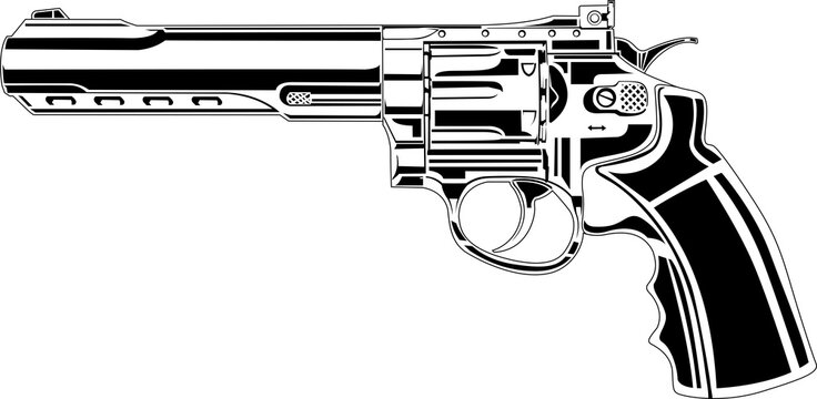 recommend clip art: Pistol Barrel line art iluustration 