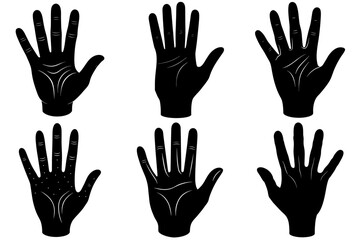 Fototapeta premium Human hand palm silhouette vector art and illustration