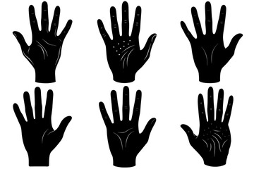 Fototapeta premium Human hand palm silhouette vector art and illustration