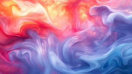 Obraz premium Vibrant Fluid Abstract Background with Dynamic Swirling Paint or Ink Effects Mesmerizing Ethereal Brushstrokes