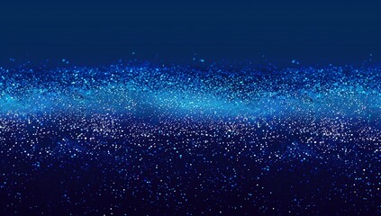 Blue background with digital particles and stars, blue gradient, glowing dots, dark space, futuristic design
