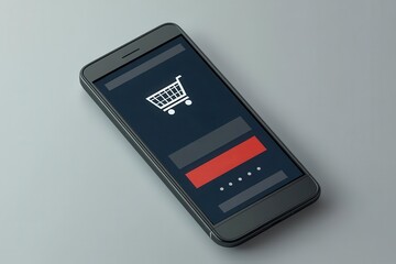 Design a mobile shopping app checkout screen with multiple payment options and secure encryption, flat design, front view, ecommerce theme, animation, Complementary Color Scheme