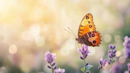 Obraz premium overcoming trauma butterfly emerging gentle colors light background