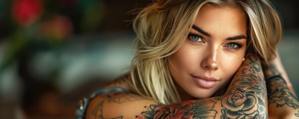 Fototapeta premium A woman with long blonde hair