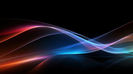 Fototapeta premium Abstract Flow: Vibrant Hues Dancing in the Dark 