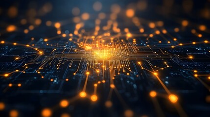 Vibrant Digital Network Abstract Technological Backdrop Showcasing Interconnected Cyber Landscape