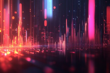 Fototapeta premium AI-generated visual representation of demand dynamics, showcasing intricate patterns and vibrant colors in a conceptual landscape.