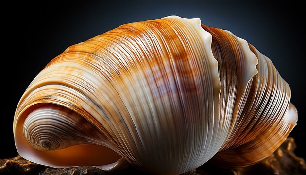 sea shell on black background