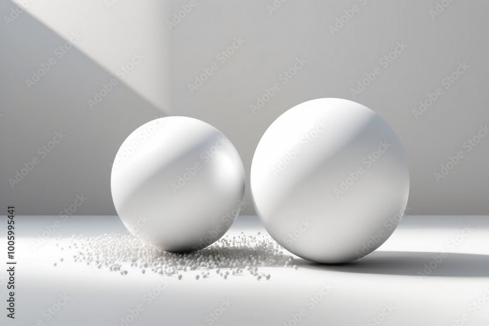 Poster a 3d white sphere designed as a glossy button or icon representing technology and multimedia with a 