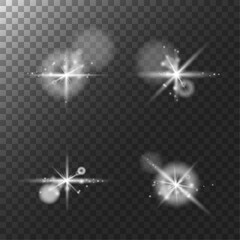 Bright, glowing light effects with transparent backgrounds, perfect for magical, fantasy, or celestial designs. Add sparkling starbursts, flares, and bursts to create elegant and festive visuals.