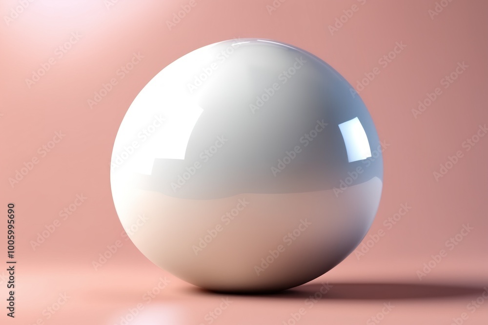 Poster a 3d white sphere designed as a glossy button or icon representing technology and multimedia with a 