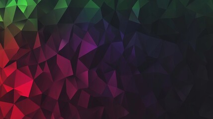 Obraz premium Dark abstract geometric background in 4K resolution featuring grainy textures and a striking blend of deep colors such as red, green, purple, perfect for creating bold and modern backdrops or banners