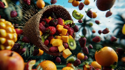 Abundance mindset illustrated by overflowing cornucopia with vibrant fruits