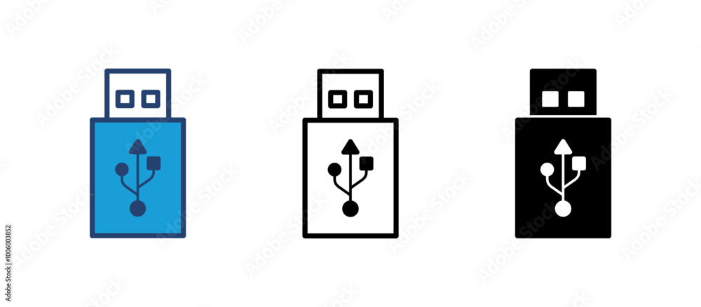 Poster usb icon vector. flash disk icon vector