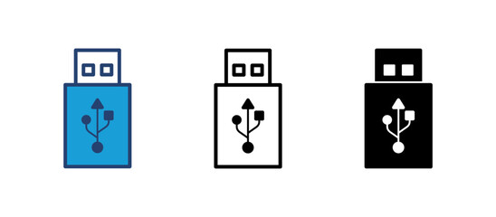 Usb icon vector. Flash disk icon vector