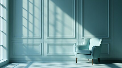 Obraz premium Stylish chair in a minimalistic room.