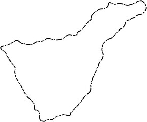 dash line doodle freehand drawing of tenerife island map.