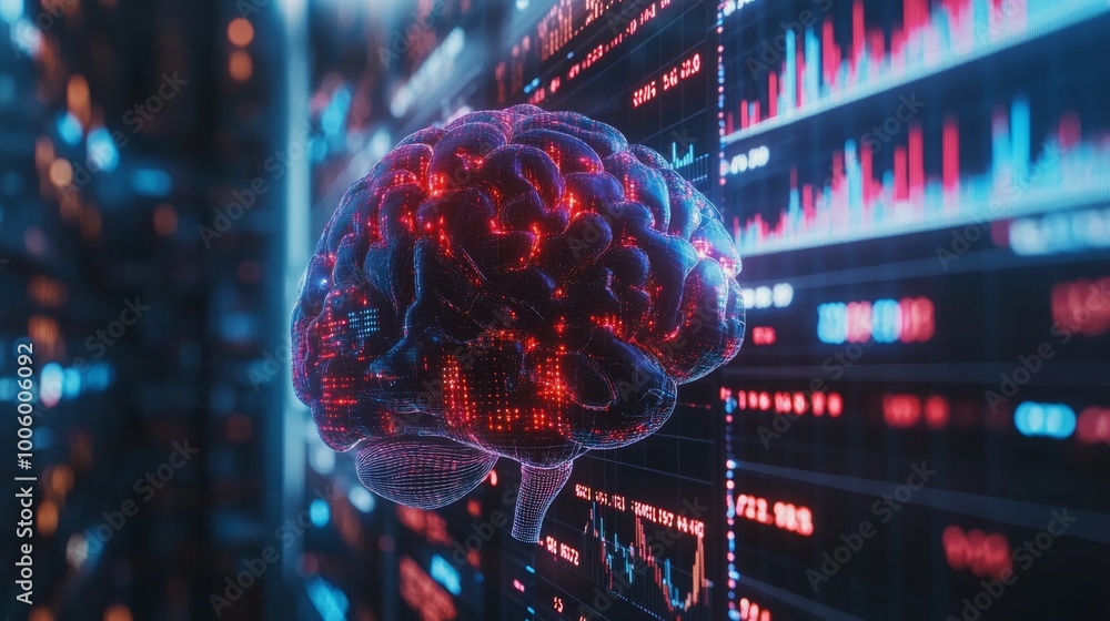 Poster artificial intelligence brain network data analysis concept