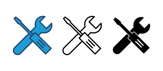 Repair tools icon vector. tool icon vector. setting icon vector. Wrench and screwdriver. support, Service
