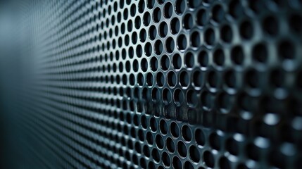 Metal mesh texture close-up, with fine grid pattern creating a semi-transparent industrial look.