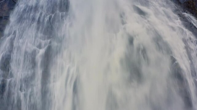 Latefossen waterfall Norway Aerial drone view