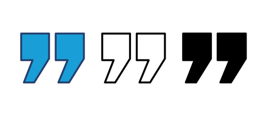 Quote icon vector. Quotation mark symbol.