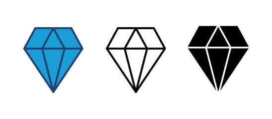 Diamond icon vector. diamond gems vector icon.