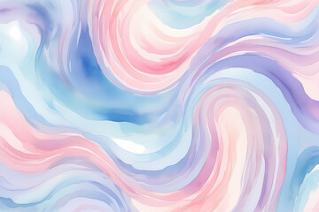 Fototapeta premium Abstract Pastel Fluid Watercolor Art – A soft and flowing abstract composition in soothing pastel hues of blue, pink, and lavender.
