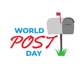 world post day flat design Vector illustration for october 9