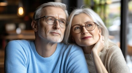 Elderly couple looking at homes for sale, struggling with rising property prices and limited options for affordable senior housing