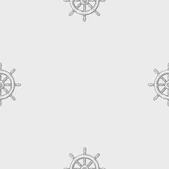 Nautical ship wheel seamless pattern collection in various colors in grid