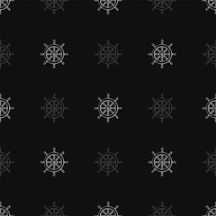 Nautical ship wheel seamless pattern collection in various colors in grid