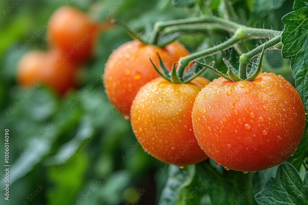 Sticker Ripe Tomatoes on a Vine