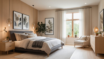 Cozy Modern Bedroom Interior Design.