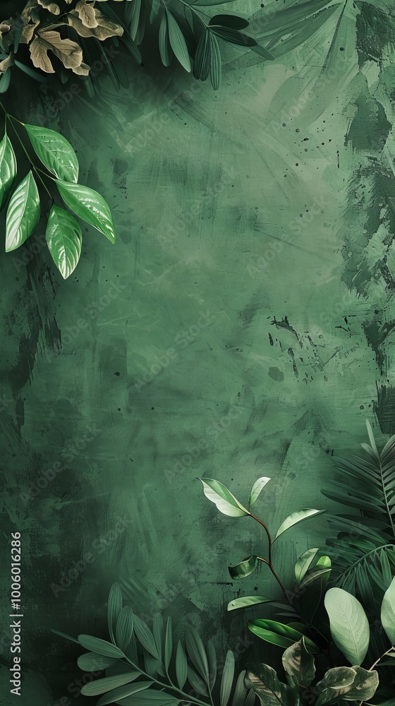 Poster greenery design suitable for text overlay