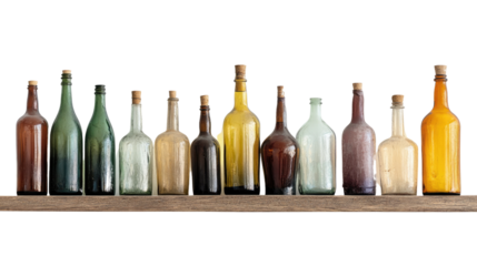 glass bottles on a transparent background