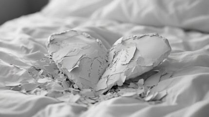 Broken Heart Crumbling Paper Love Loss Emotion Abstract Art Sadness Grief Relation