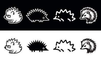 This illustration features five unique hedgehog logos, each with a distinct style and color scheme. From minimalist to playful designs © Роман Зиненко