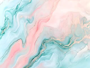 Pastel toned abstract backdrop with mesmerizing marble like patterns soft hues of pink blue and green fluid organic shapes and veins textural depth and shimmering surface creating a dreamy