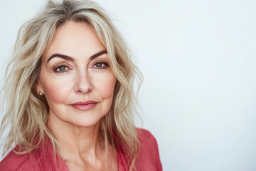 Fototapeta premium Beautiful gorgeous 50s mid aged mature woman 
